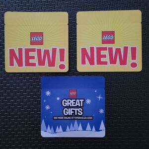 LEGO 3 Store Shelf Signs Lot, 12.8cm X 12.2cm (5" X 4.75") Bilingual New RARE